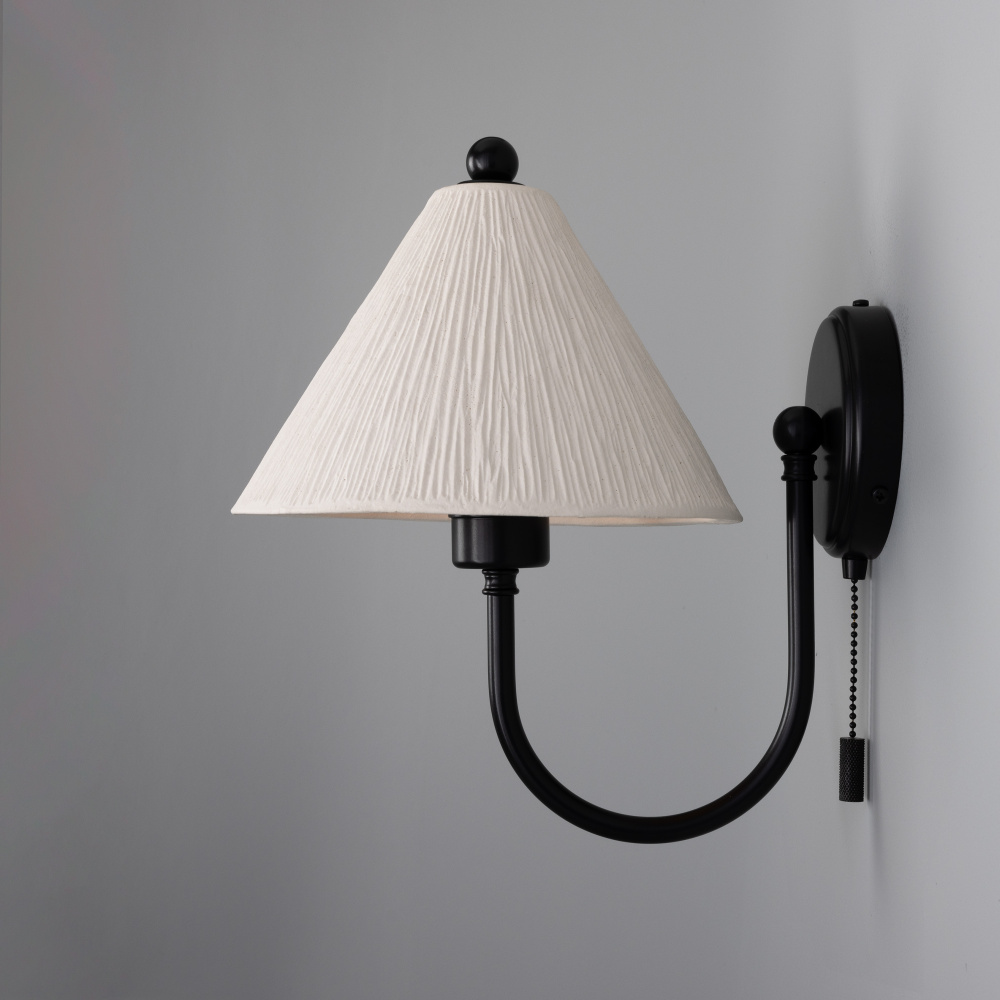 Tilia Ceramic Wall Light | Matt White | Matt Black | Knurl